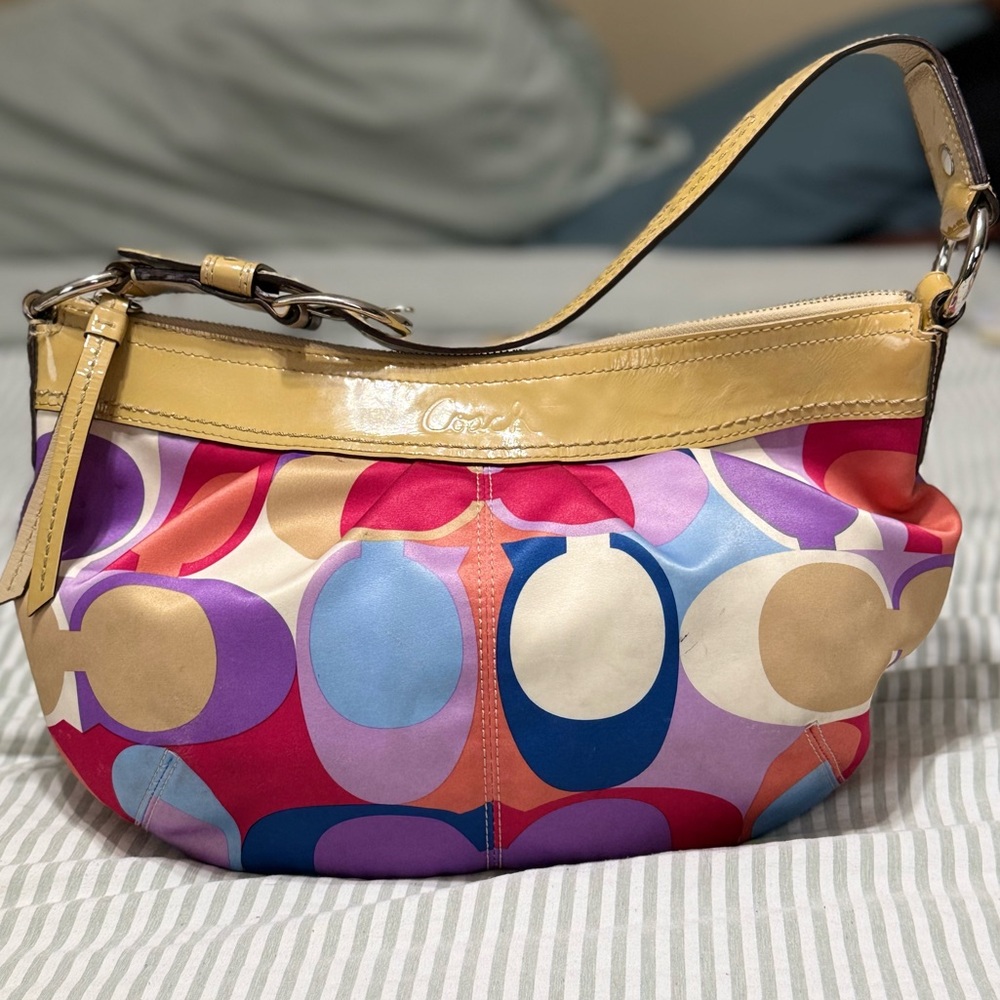 Y2K Coach scarf shoulder hobo purse